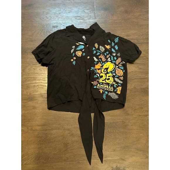 Disney Tie Front 25th Anniversary Animal Kingdom Button Down #112 - Picture 1 of 4
